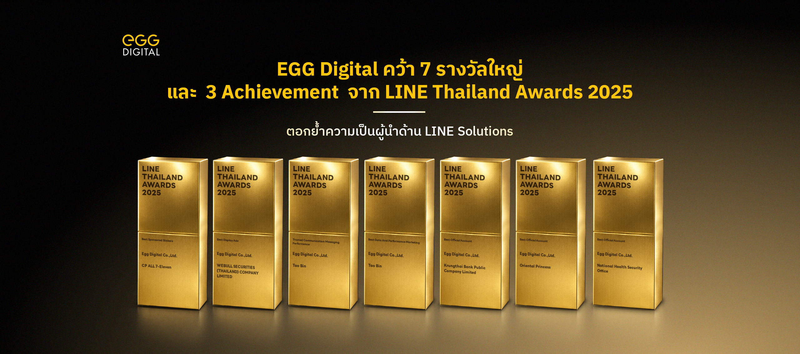 EGG Digital คว้า 7 รางวัลใหญ่ในงาน LINE Thailand Awards 2025